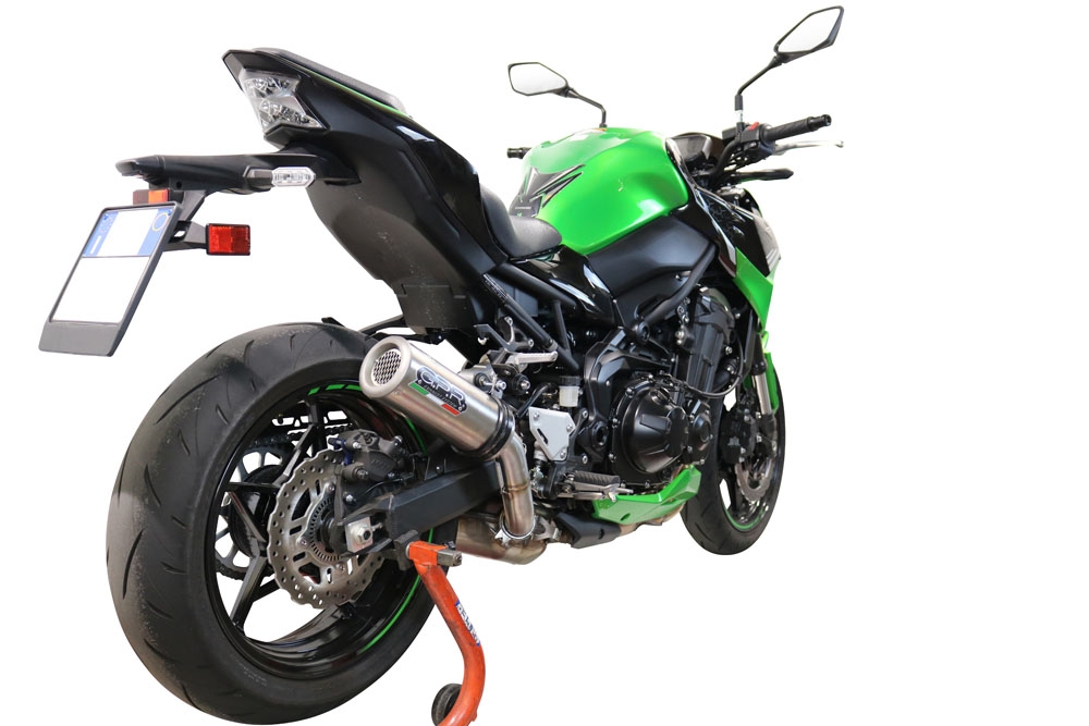 Exhaust system compatible with Kawasaki Z 900 2021-2024, M3 Inox , Homologated legal slip-on exhaust including removable db killer and link pipe 