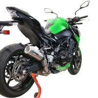 Exhaust system compatible with Kawasaki Z 900 2021-2024, M3 Inox , Homologated legal slip-on exhaust including removable db killer and link pipe 