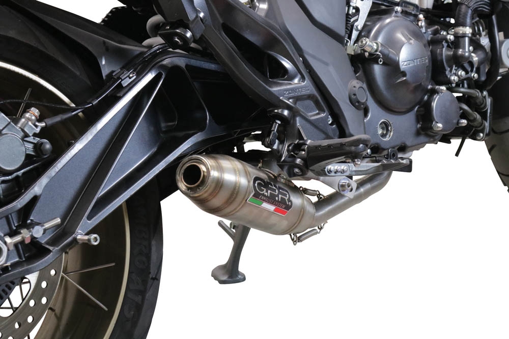 GPR exhaust compatible with  Zontes 350 GK 2022-2024, Deeptone Inox, Full system exhaust, including removable db killer 