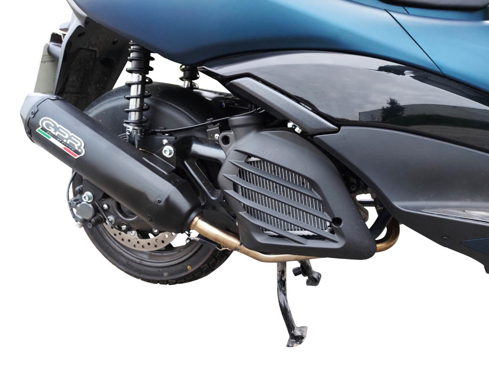 Exhaust system compatible with Zontes M 125 2022-2024, Pentaroad Black, Homologated legal full system exhaust, including removable db killer and catalyst 