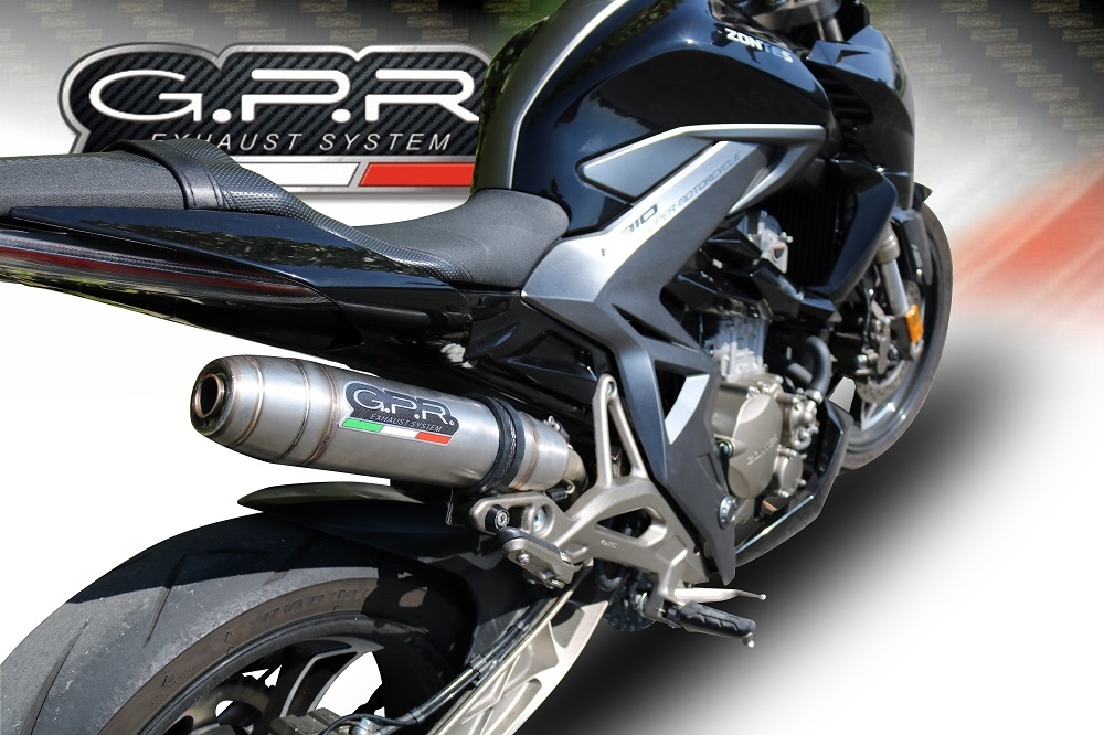 GPR exhaust compatible with  Zontes Zt 310 2021-2024, Deeptone Inox, Full system exhaust, including removable db killer 