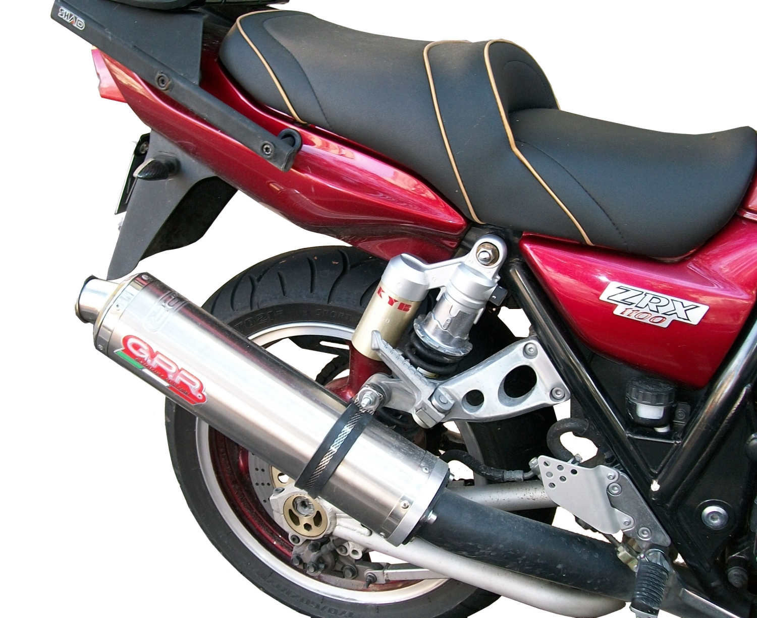 GPR exhaust compatible with  Kawasaki ZRX-1100 1998-2001, Inox Tondo, Bolt-on silencer including removable db killer 