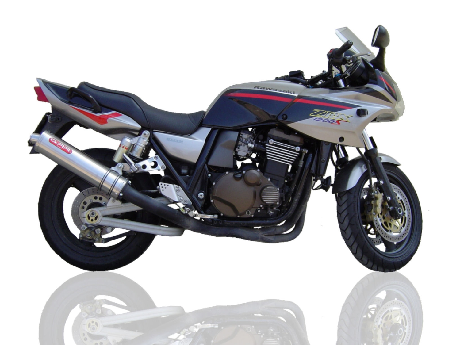 GPR exhaust compatible with  Kawasaki ZRX-1100 1998-2001, Inox Tondo, Bolt-on silencer including removable db killer 