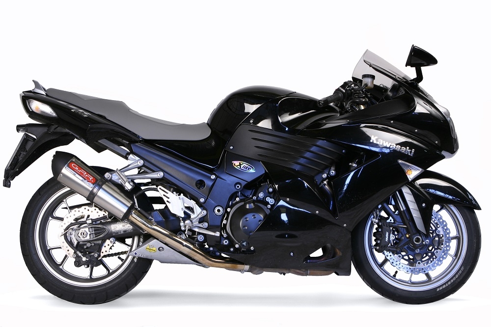 GPR exhaust compatible with  Kawasaki ZX-14R 2008-2011, Gpe Ann. titanium, Dual slip-on including removable db killers and link pipes 