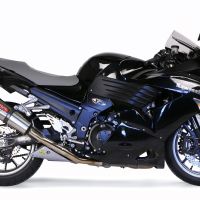 GPR exhaust compatible with  Kawasaki ZX-14R 2008-2011, Gpe Ann. titanium, Dual slip-on including removable db killers and link pipes 