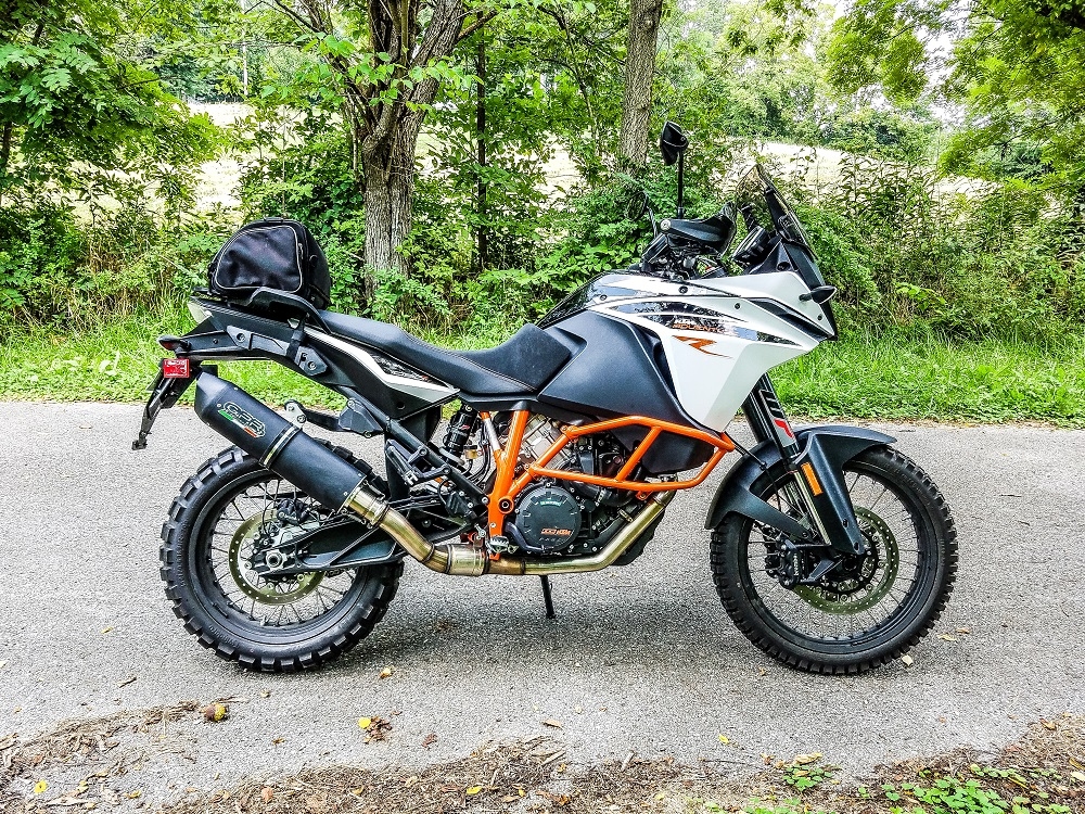 GPR exhaust compatible with  Ktm 1050 Adventure 2017-2020, Furore Evo4 Nero, Slip-on exhaust including removable db killer and link pipe 