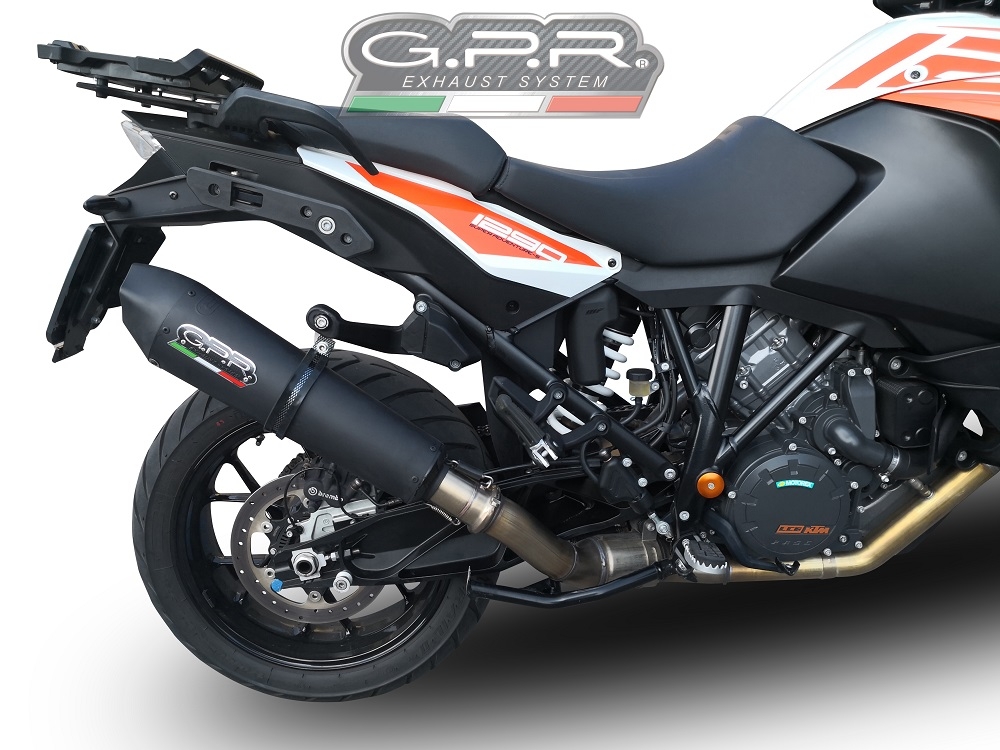 GPR exhaust compatible with  Ktm 1190 Adventure 2013-2016, Gpe Ann. Black titanium, Slip-on exhaust including removable db killer and link pipe 