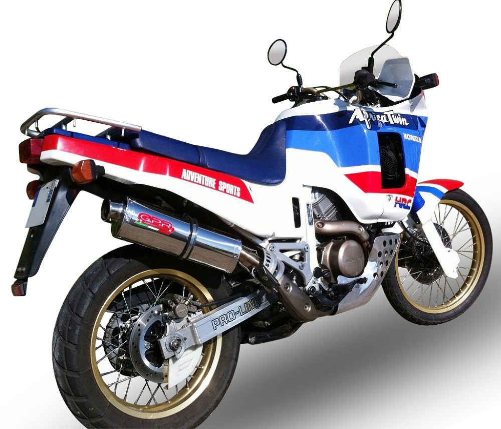 Honda Africa Twin NXR - XRV 650 Rd03  1988-1989, Trioval, Slip-on exhaust including removable db killer and link pipe 