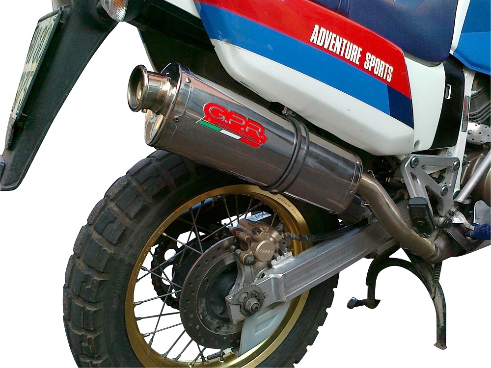 GPR exhaust compatible with  Honda Africa Twin NXR - XRV 750 Rd04  1990-1992, Trioval, Slip-on exhaust including removable db killer and link pipe 