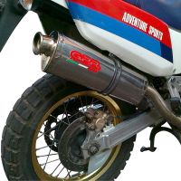 GPR exhaust compatible with  Honda Africa Twin NXR - XRV 750 Rd04  1990-1992, Trioval, Slip-on exhaust including removable db killer and link pipe 