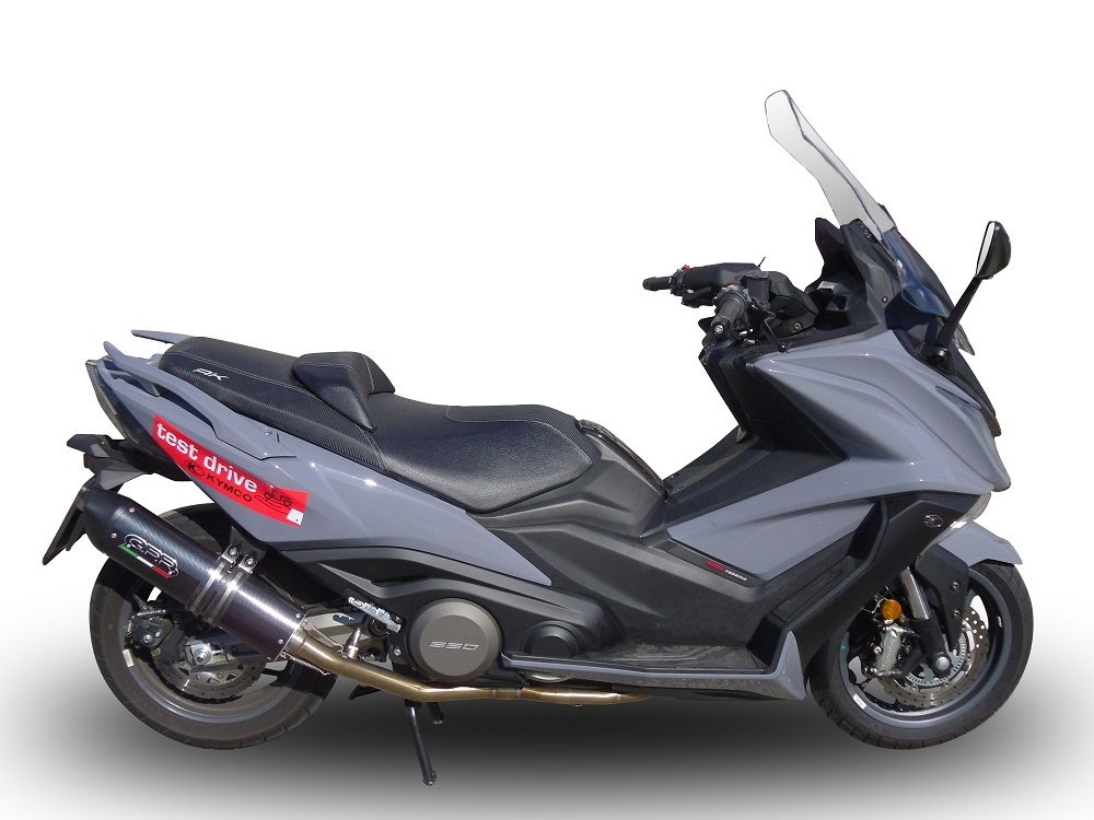 GPR exhaust compatible with  Kymco Ak 550 2017-2020, Furore Nero, Full system exhaust, including removable db killer 