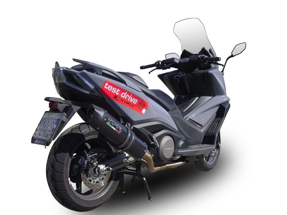 GPR exhaust compatible with  Kymco Ak 550 2017-2020, Furore Nero, Full system exhaust, including removable db killer 