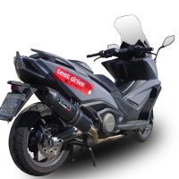 GPR exhaust compatible with  Kymco Ak 550 2017-2020, Furore Nero, Full system exhaust, including removable db killer 