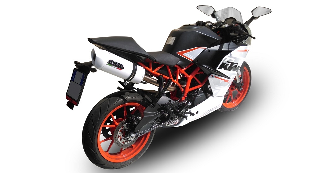 GPR exhaust compatible with  Ktm RC 390 2015-2016, Albus Ceramic, Slip-on exhaust including removable db killer and link pipe 