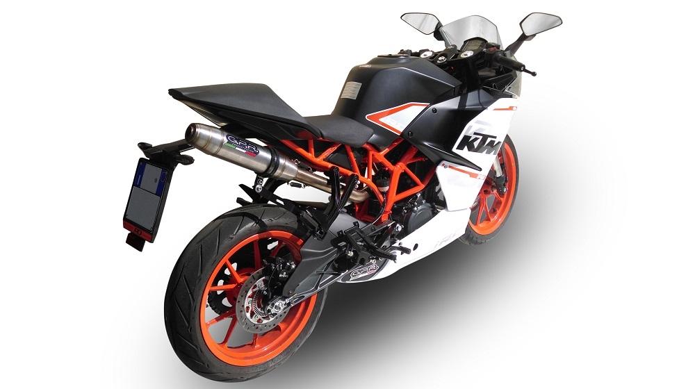 GPR exhaust compatible with  Ktm RC 390 2015-2016, Deeptone Inox, Slip-on exhaust including removable db killer and link pipe 