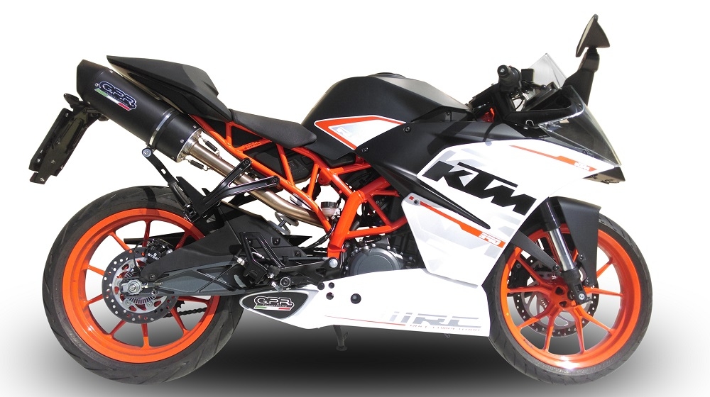 GPR exhaust compatible with  Ktm RC 390 2015-2016, Furore Nero, Slip-on exhaust including link pipe 