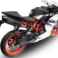 GPR exhaust compatible with  Ktm RC 390 2015-2016, Furore Nero, Slip-on exhaust including removable db killer and link pipe 