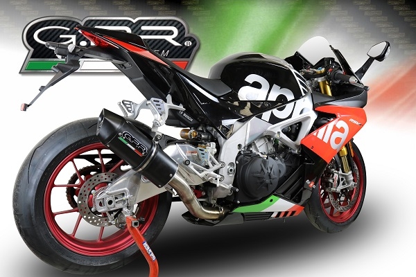 GPR exhaust compatible with  Aprilia Tuono 1100 V4 Rr 2017-2020, Furore Nero, Slip-on exhaust including link pipe 