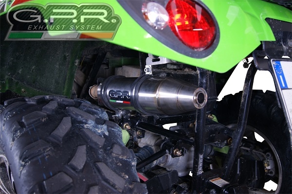 GPR exhaust compatible with  Artic Cat 700 LTD 2012-2014, Deeptone Atv, Slip-on exhaust including removable db killer and link pipe 