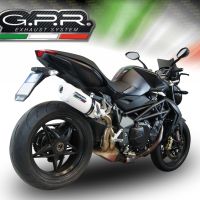 GPR exhaust compatible with  Mv Agusta Brutale 750 S 2000-2006, Albus Ceramic, Slip-on exhaust including removable db killer and link pipe 