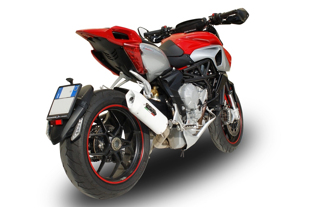 GPR exhaust compatible with  Mv Agusta Rivale / Stradale 800 2014-2016, Albus Ceramic, Slip-on exhaust including removable db killer and link pipe 