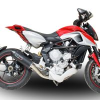 GPR exhaust compatible with  Mv Agusta Rivale / Stradale 800 2014-2016, Furore Nero, Slip-on exhaust including removable db killer and link pipe 