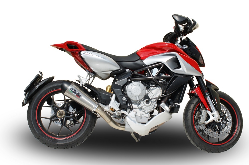 Mv Agusta Rivale / Stradale 800 2014-2016, Gpe Ann. titanium, Slip-on exhaust including removable db killer and link pipe 