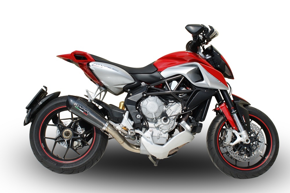 GPR exhaust compatible with  Mv Agusta Rivale / Stradale 800 2014-2016, Gpe Ann. Poppy, Slip-on exhaust including removable db killer and link pipe 