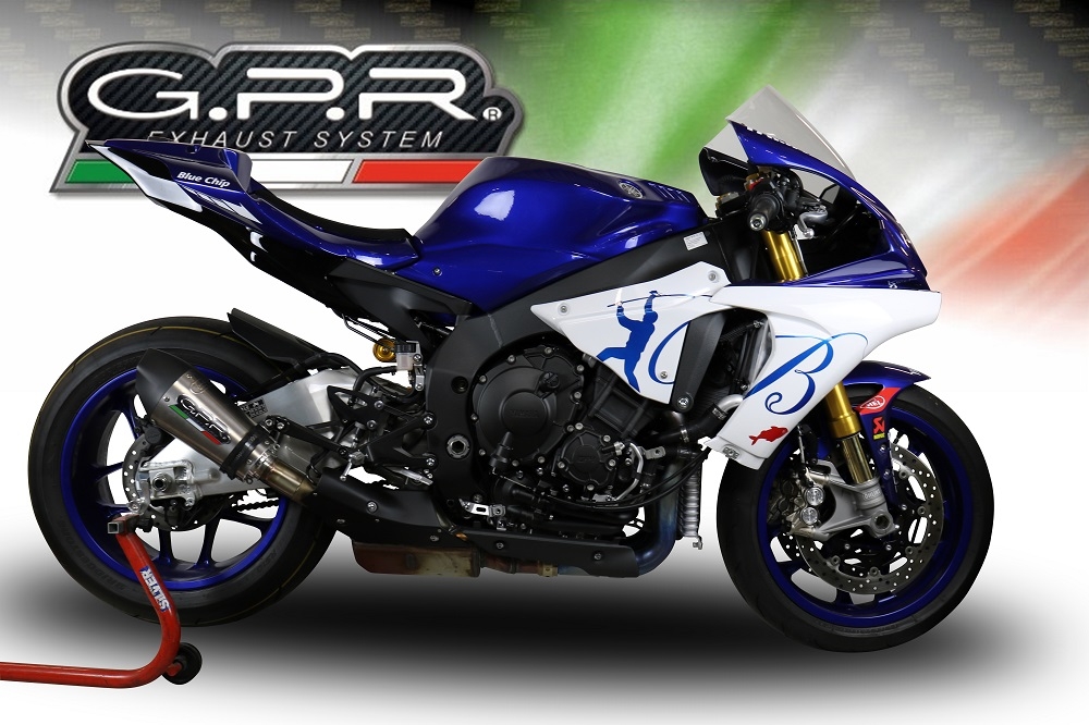 Yamaha R1 2020-2024, GP Evo4 Titanium, Slip-on exhaust including removable db killer and link pipe 