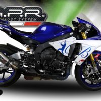 Yamaha R1 2015-2016, Gpe Ann. titanium, Slip-on exhaust including removable db killer and link pipe 