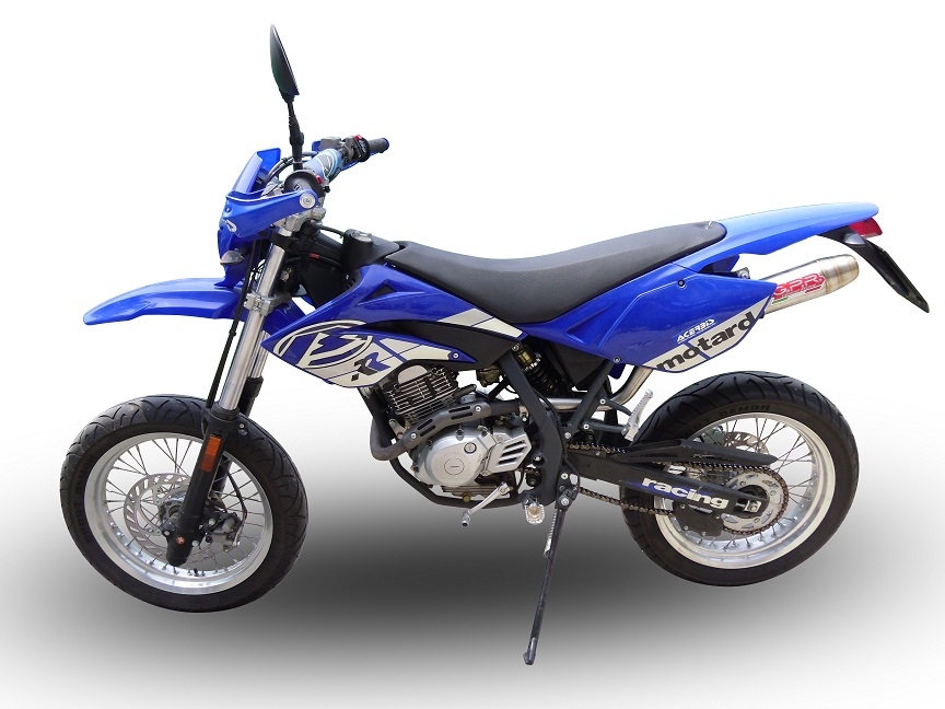 GPR exhaust compatible with  Beta RR 125 Enduro Ac 4t 2005-2009, Deeptone Inox, Slip-on exhaust including removable db killer and link pipe 