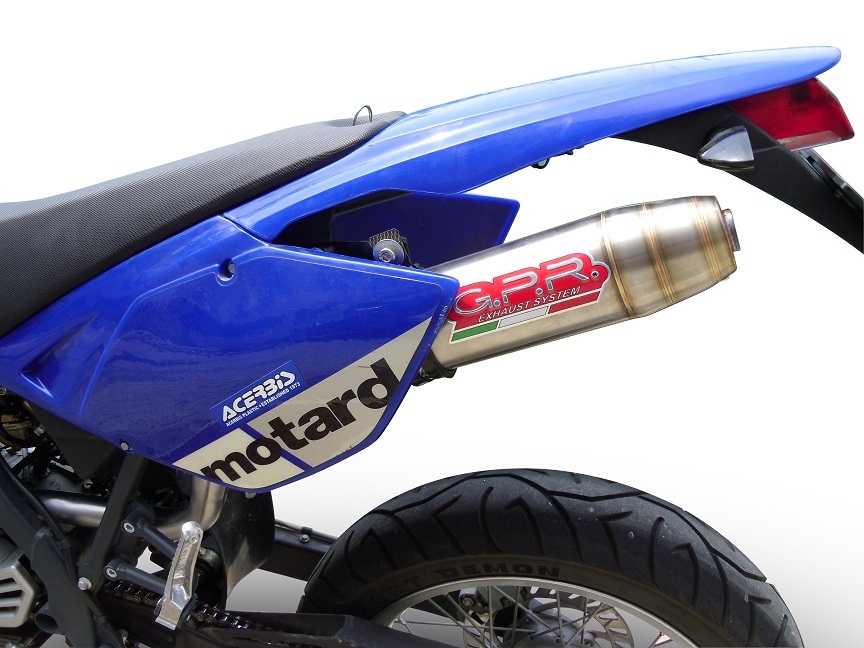 GPR exhaust compatible with  Beta RR 125 Enduro Ac 4t 2005-2009, Deeptone Inox, Slip-on exhaust including removable db killer and link pipe 