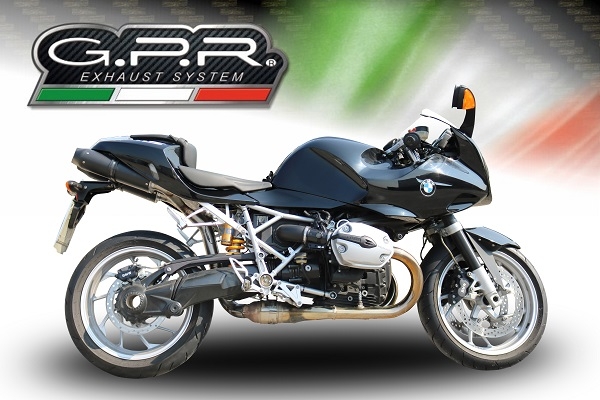 GPR exhaust compatible with  Bmw R1200S 2006-2008, Furore Nero, Dual slip-on including removable db killers and link pipes 