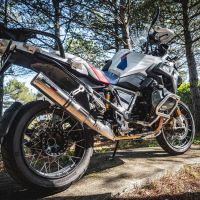 GPR exhaust compatible with  Bmw R1250GS - Adventure 2021-2024, M3 Titanium Natural, Slip-on exhaust including removable db killer and link pipe 