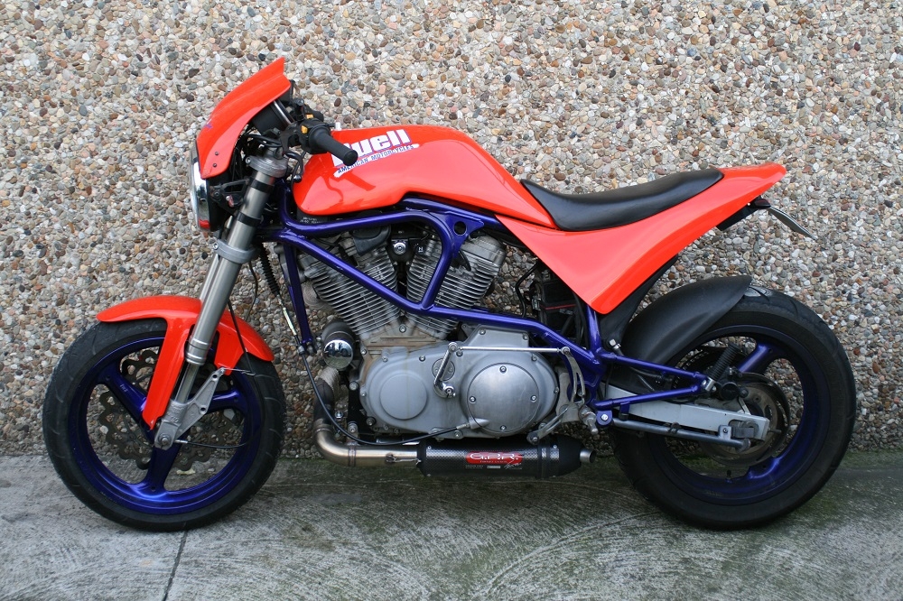 Buell S1 Lightning 1999-2002, Gpe Ann. Poppy, Slip-on exhaust including removable db killer and link pipe 