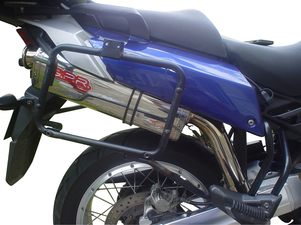 GPR exhaust compatible with  Aprilia Etv Caponord 1000 Rally 2001-2007, Trioval, Dual slip-on including removable db killers and link pipes 