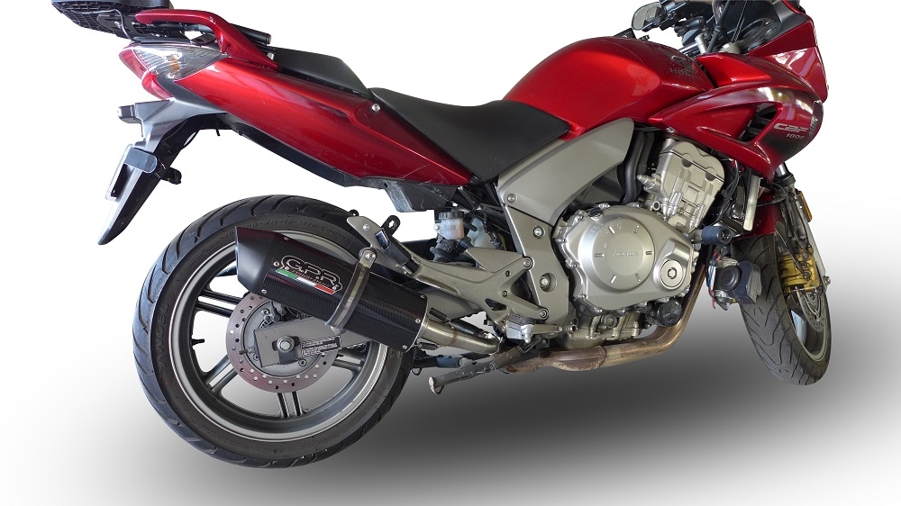 GPR exhaust compatible with  Honda CBF1000 CBF1000ST 2006-2009, Furore Nero, Dual slip-on including removable db killers and link pipes 