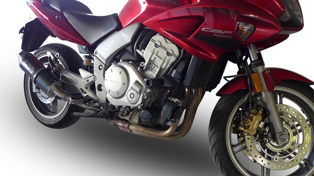 GPR exhaust compatible with  Honda CBF1000 CBF1000ST 2006-2009, Furore Nero, Dual slip-on including removable db killers and link pipes 