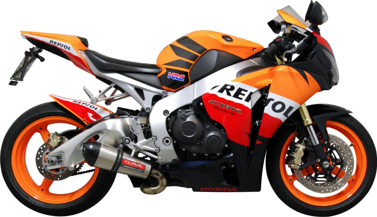 Honda CBR1000RR 2008-2011, Gpe Ann. titanium, Slip-on exhaust including removable db killer and link pipe 