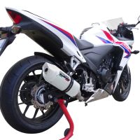 GPR exhaust compatible with  Honda CBR500R 2012-2016, Albus Ceramic, Slip-on exhaust including removable db killer and link pipe 