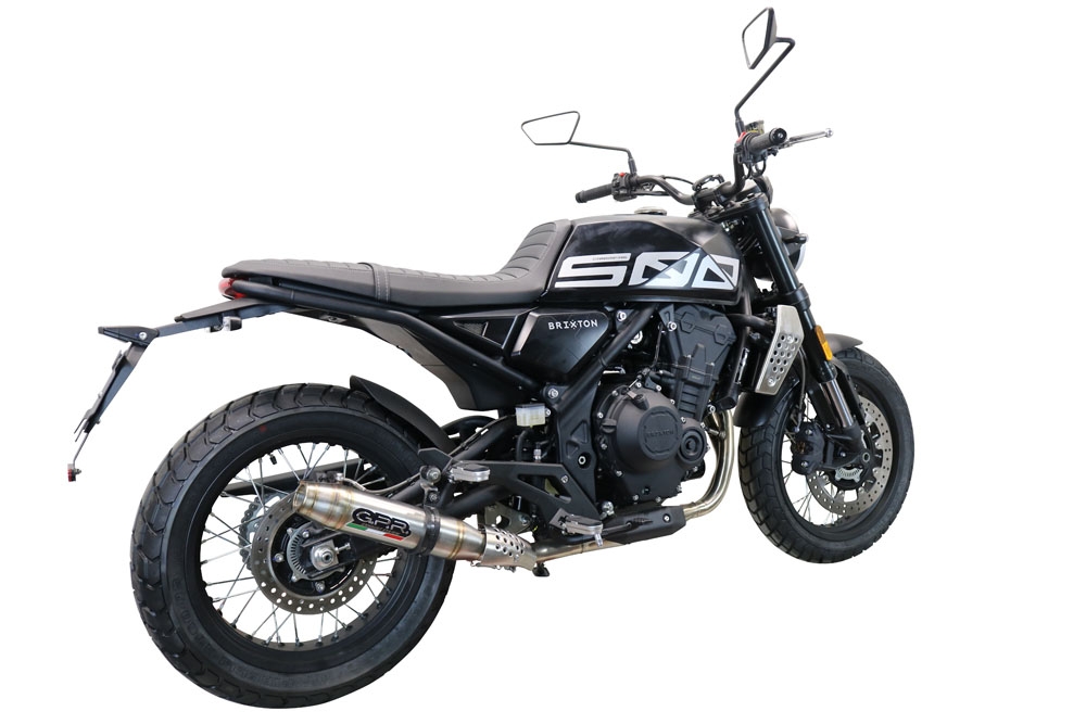 Brixton Crossfire 500 X  2020-2021, Deeptone Inox, Slip-on exhaust including removable db killer and link pipe 