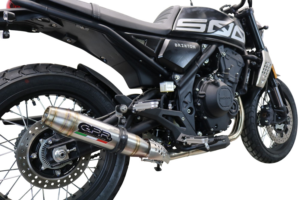 Brixton Crossfire 500 X  2022-2023, Deeptone Inox, Slip-on exhaust including removable db killer and link pipe 