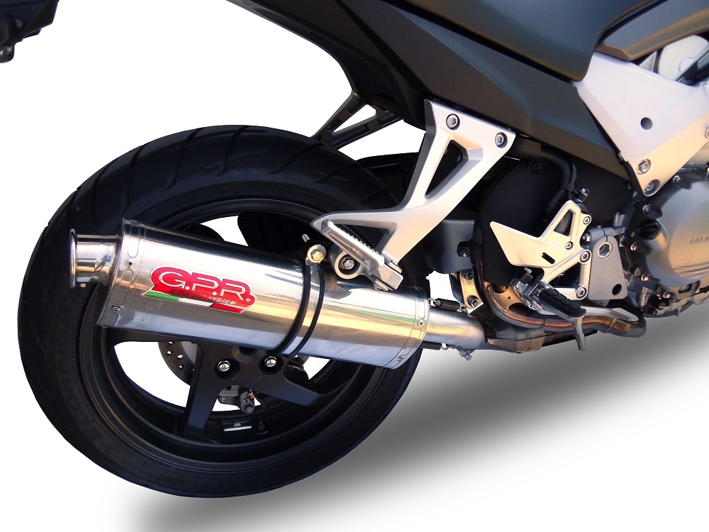 GPR exhaust compatible with  Honda Crossrunner 800 VFR800X 2011-2014, Trioval, Slip-on exhaust including removable db killer and link pipe 