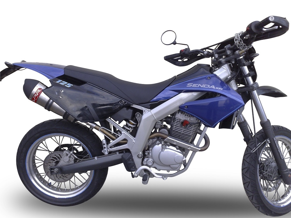 Derbi Senda 125 R-SM - SENDA Baja  2004-2012, Gpe Ann. titanium, Slip-on exhaust including removable db killer and link pipe 