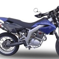 Derbi Senda Drd 125 R / SM 2009-2013, Gpe Ann. titanium, Slip-on exhaust including removable db killer and link pipe 