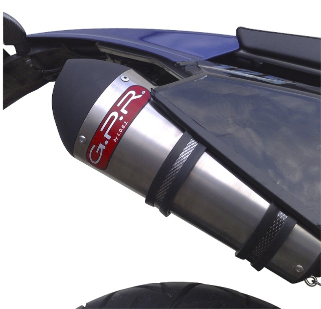 Derbi Senda Drd 125 R / SM 2009-2013, Gpe Ann. titanium, Slip-on exhaust including removable db killer and link pipe 