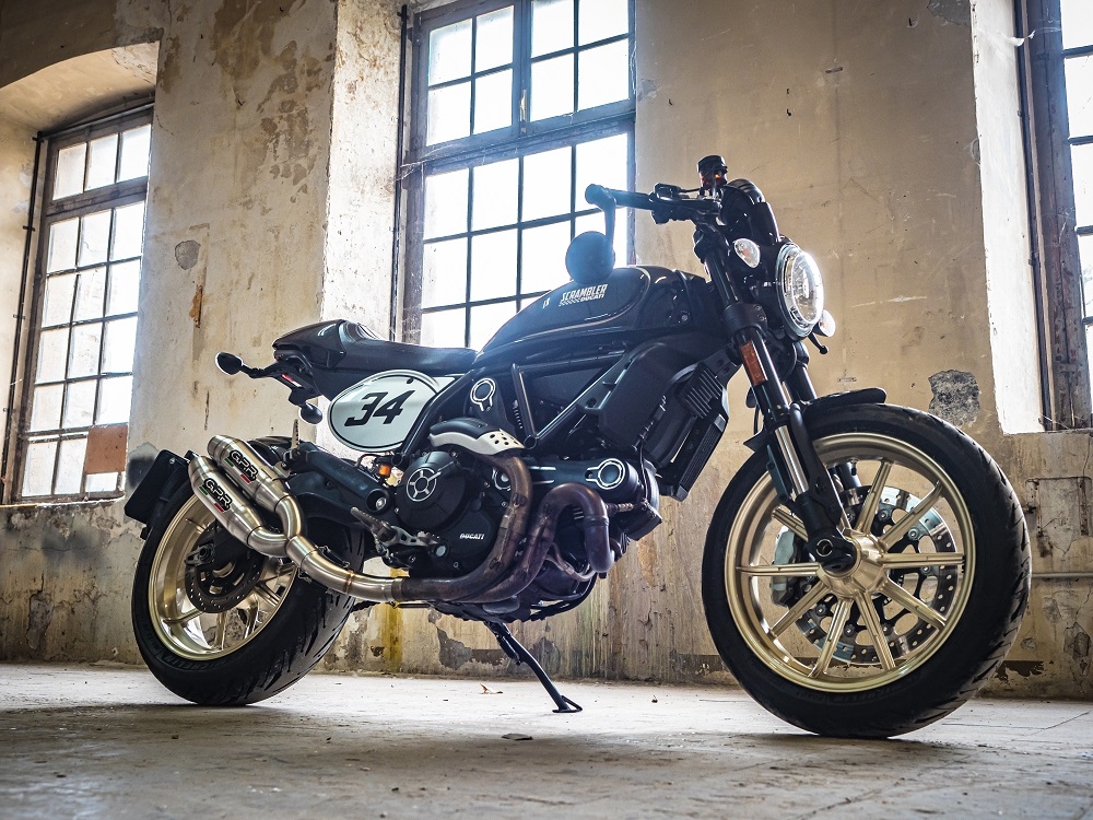 Ducati Scrambler 803 2017-2020, Deeptone Inox, Dual slip-on exhausts including removable db killers and link pipes 