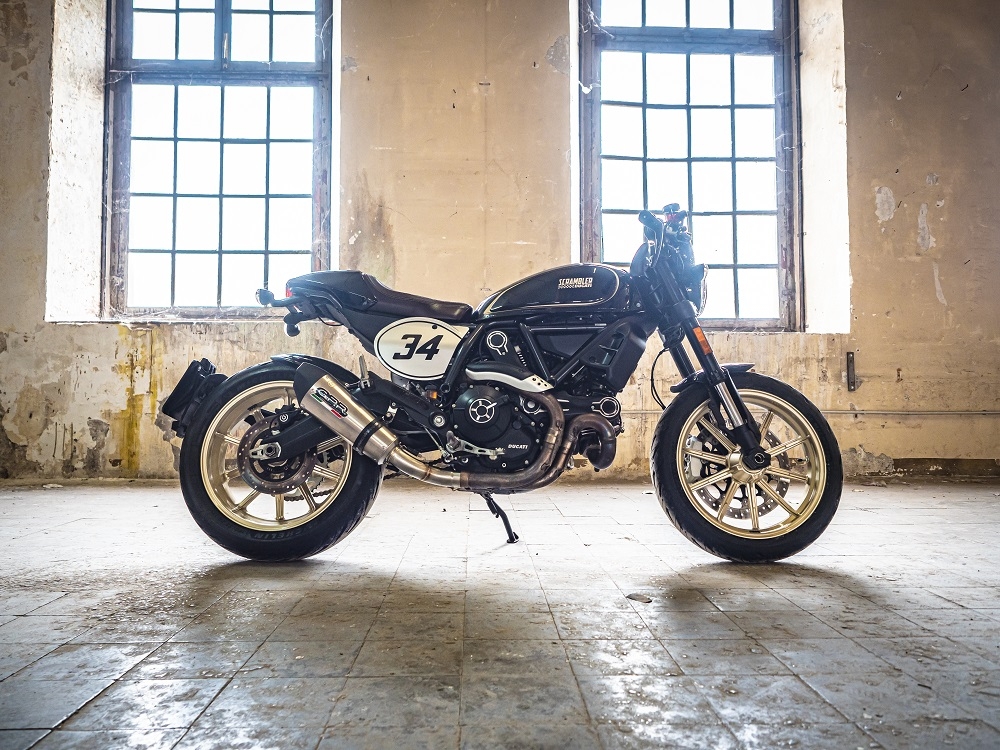 Ducati Scrambler 803 2015-2016, Gpe Ann. titanium, Slip-on exhaust including removable db killer and link pipe 