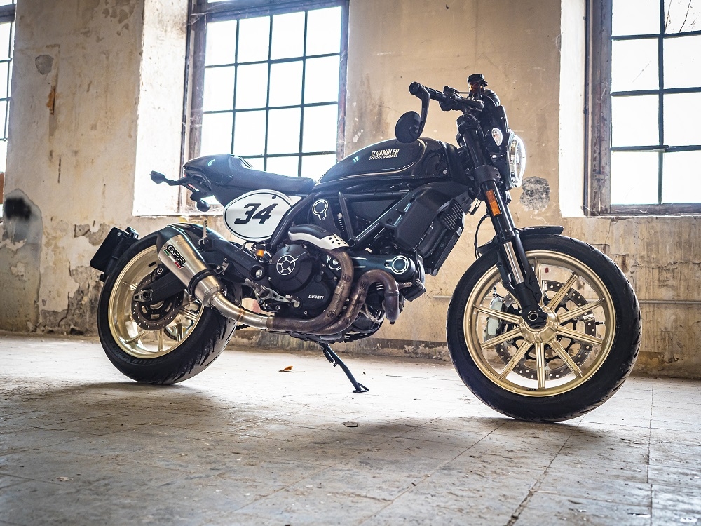 Ducati Scrambler 803 2015-2016, Gpe Ann. titanium, Slip-on exhaust including removable db killer and link pipe 