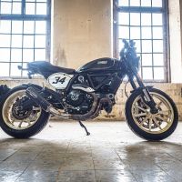 Ducati Scrambler 803 2015-2016, M3 Black Titanium, Slip-on exhaust including removable db killer and link pipe 